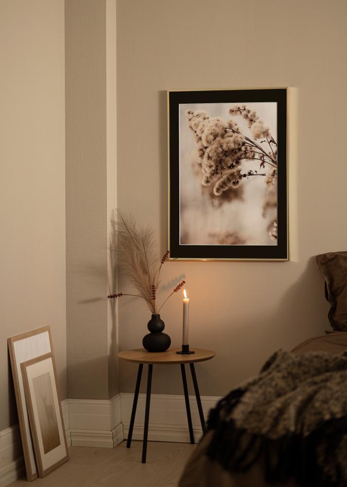 Rám Hliník Zlatý lesklý 70x100 cm - Pasparta Cierna 59,4x84 cm (A1)