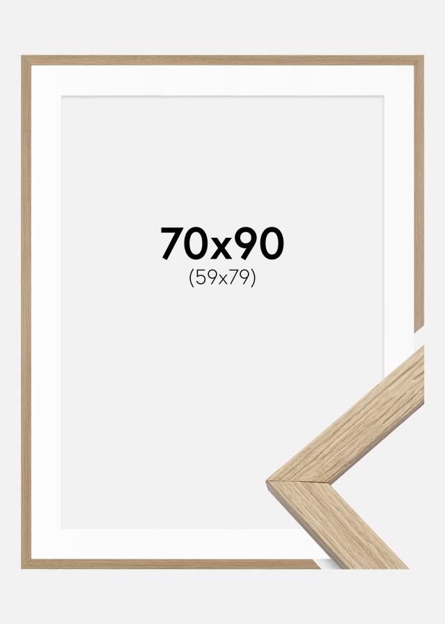 Rám Štýlová Dub 70x90 cm - Pasparta Biela 60x80 cm