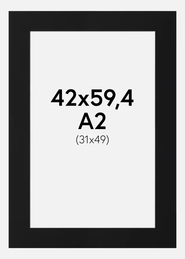 Pasparta Čierny Štandard (Biele Jadro) 42x59,4 cm (31x49)