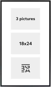 Edsbyn Multirám XIX Cierna - 3 Obrazy (18x24 cm)