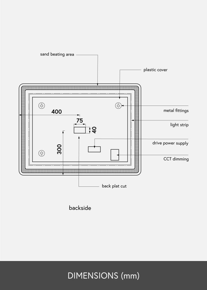 KAILA Zrkadlo Soft Edges II LED 60x80 cm