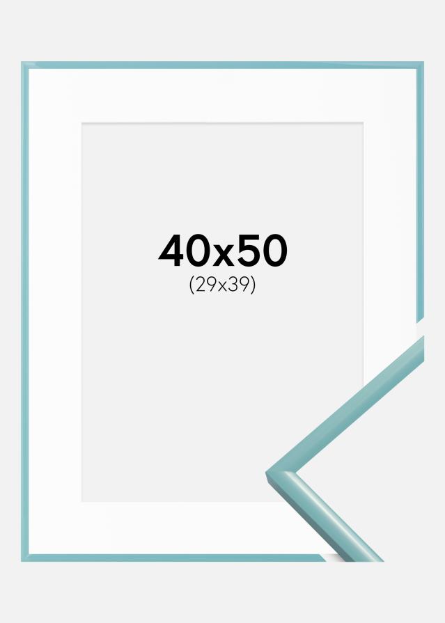 Rám New Lifestyle Tyrkysový 40x50 cm - Pasparta Biela 30x40 cm