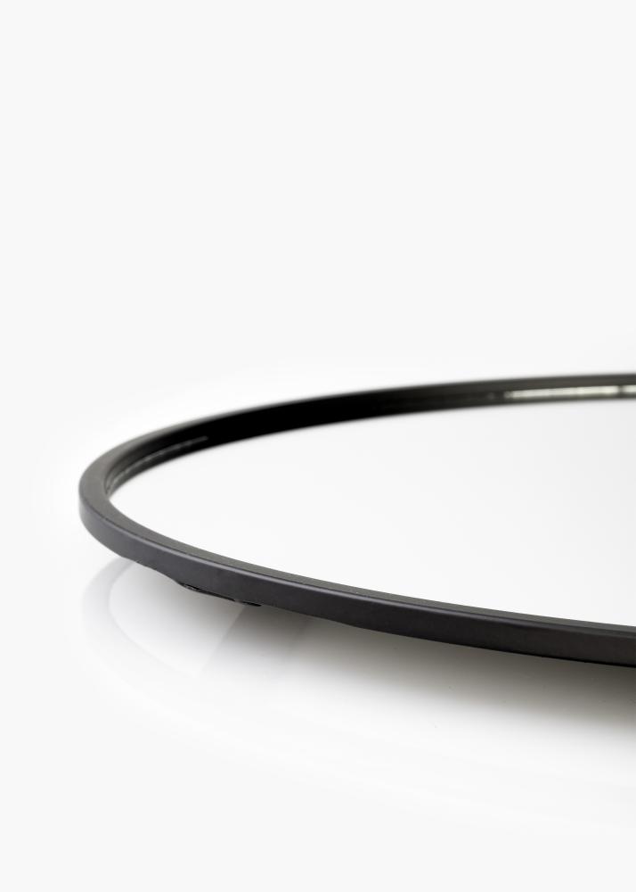 KAILA Okrúhly Zrkadlo s polica - Cierna 35x55 cm