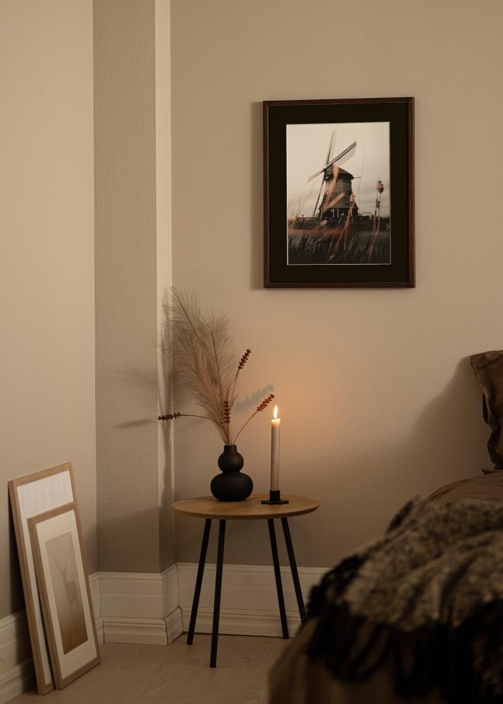 Rám E-Line Orech 30x40 cm - Pasparta Cierna 20x28 cm