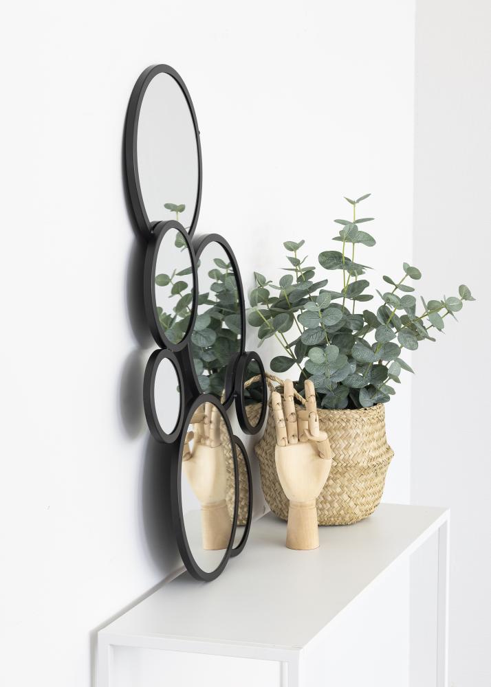 KAILA Zrkadlo Bubbles - Cierna 72x43 cm