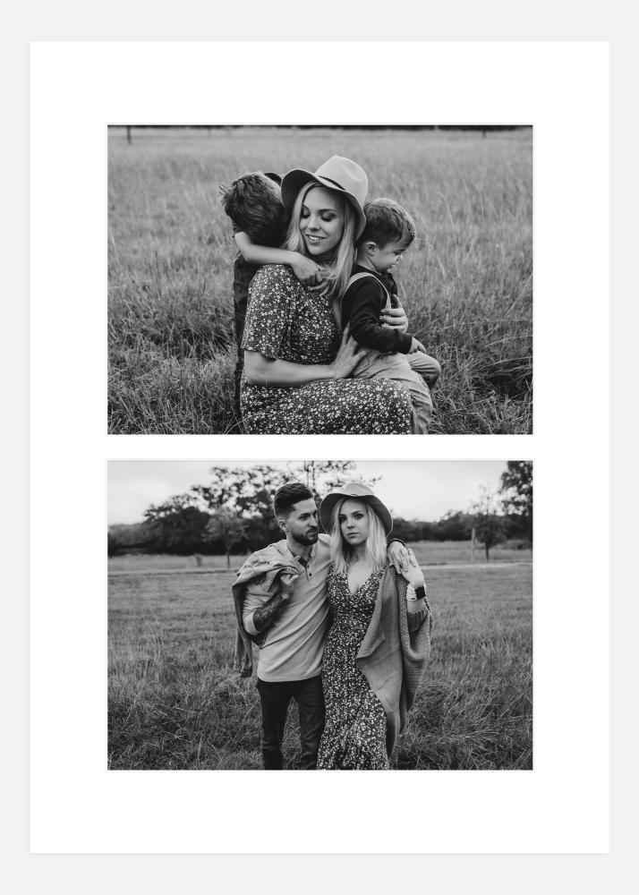 Pasparta Biela 15x21 cm - Koláž 2 Obrazy (8x11 cm)