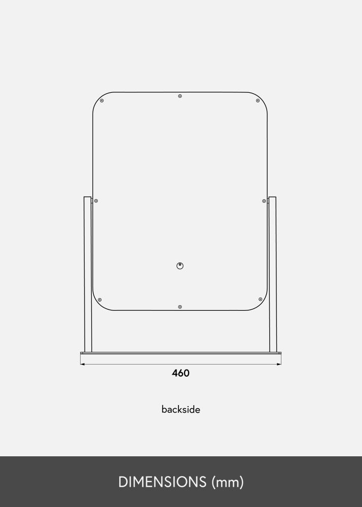 KAILA Kozmetické zrkadlo III Cierna - 45x60 cm