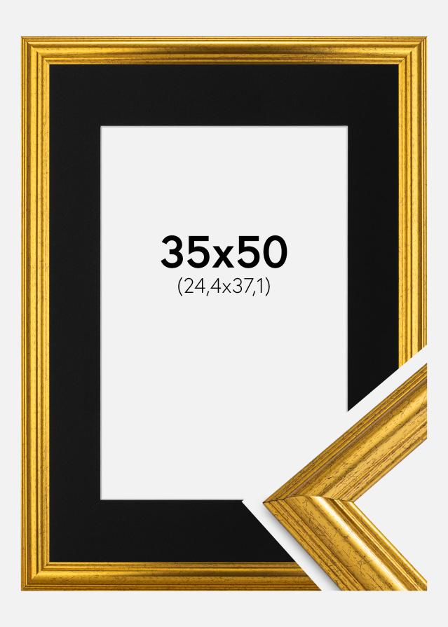 Rám Västkusten Zlatá 35x50 cm - Pasparta Cierna 10x15 inches