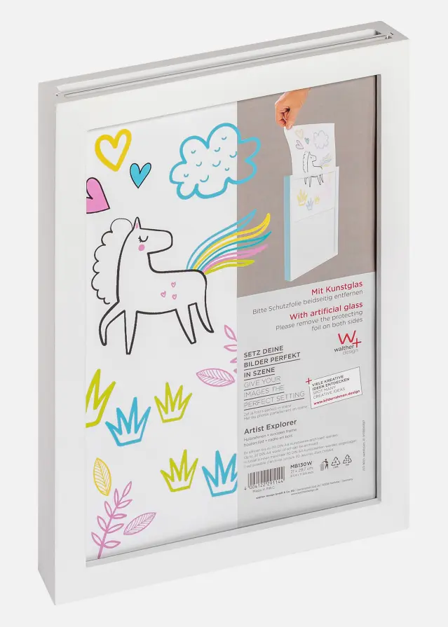 Rám na kresby Explorer Akrylové sklo Biela A4