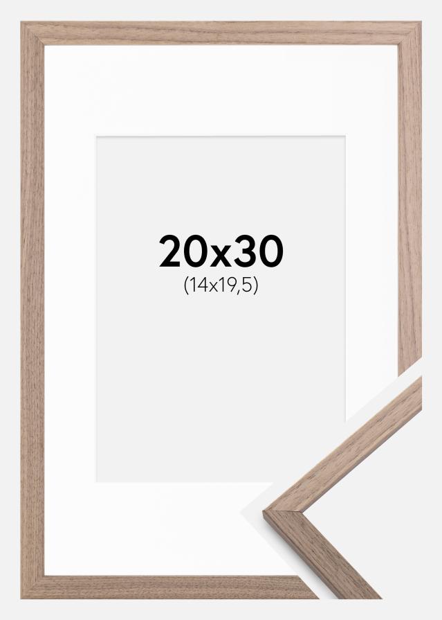 Rám Edsbyn Svetlý orech 20x30 cm - Pasparta Biela 15x21 cm (A5)
