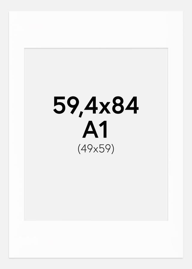 Pasparta Canson Biela Biely stred 59,4x84 cm (A1) (49x59)