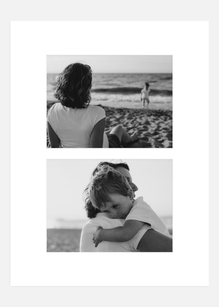 Pasparta Biela 30x40 cm - Koláž 2 Obrazy (14x19 cm)