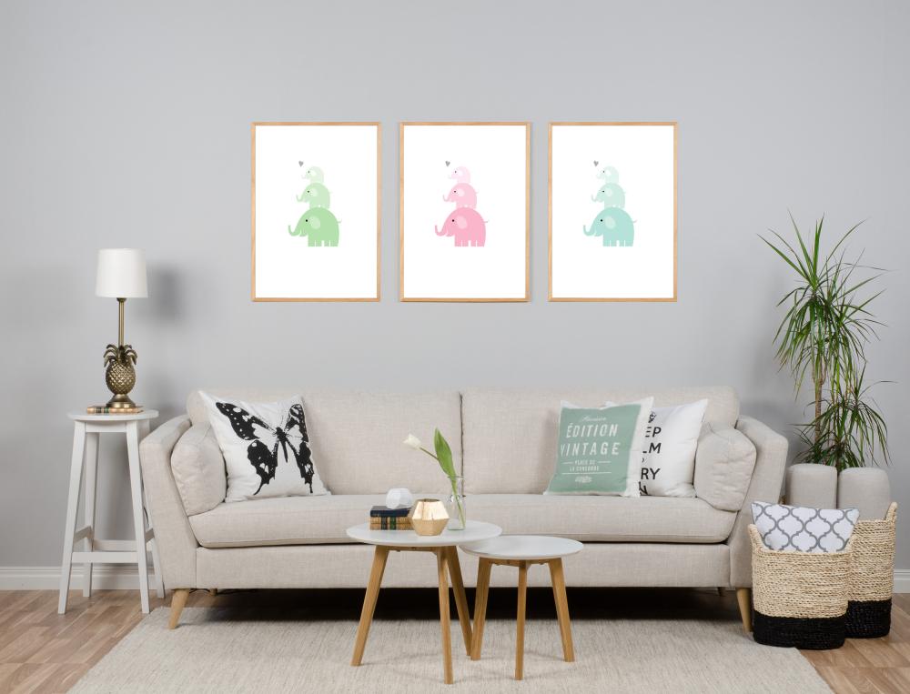 Slon Trojica - Ladovomodrá Plagát