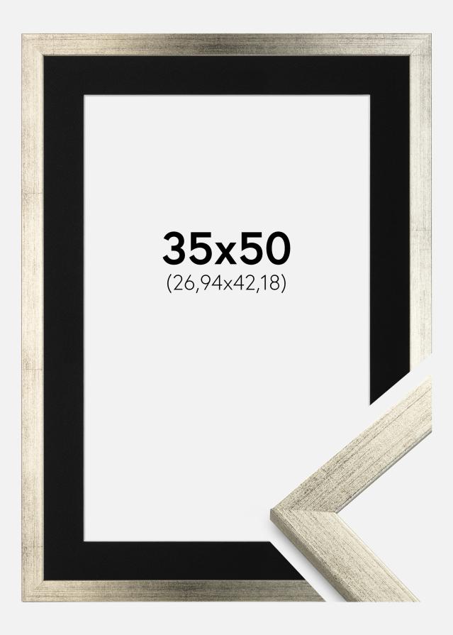Rám Štýlová Strieborná 35x50 cm - Pasparta Cierna 11x17 inches