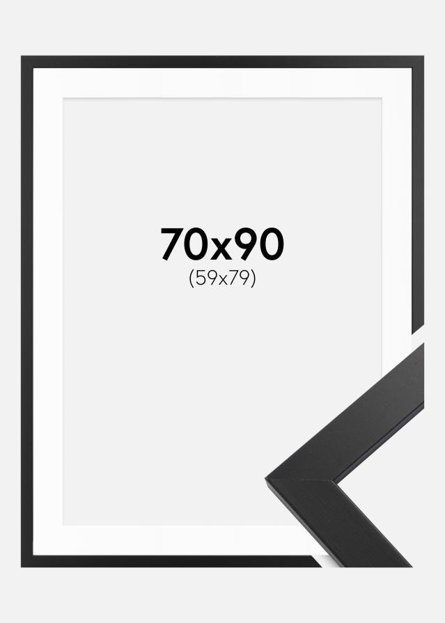Rám Black Wood 70x90 cm - Pasparta Biela 60x80 cm