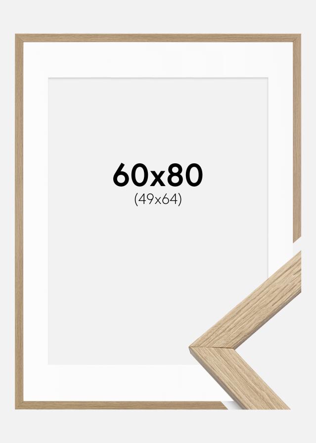 Rám Štýlová Dub 60x80 cm - Pasparta Biela 50x65 cm