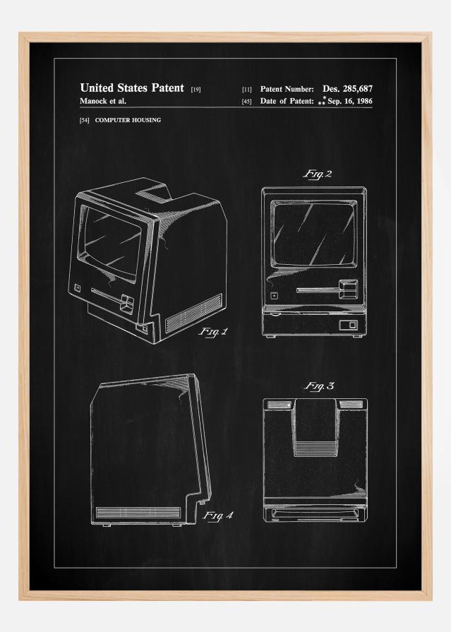 Patent Print - First Macintosh - Black Plagát