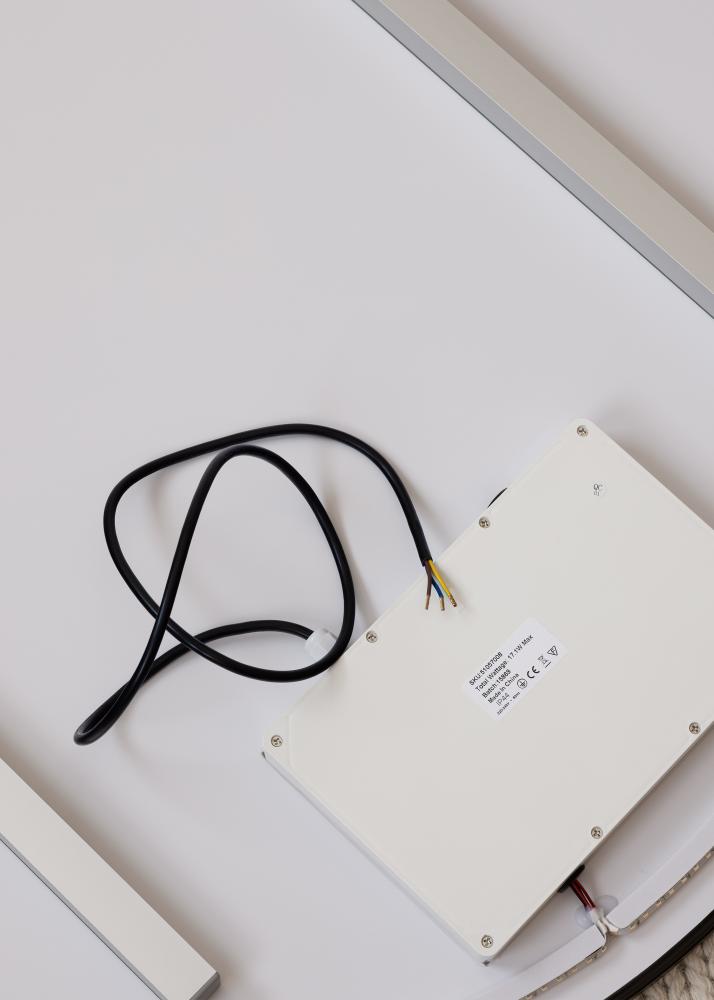 KAILA Zrkadlo Circle LED Cierna 80 cm Ø