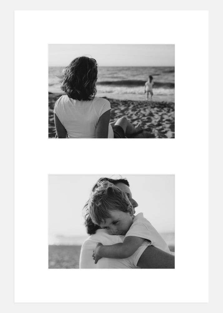 Pasparta Biela 60x90 cm - Koláž 2 Obrazy (29x39 cm)