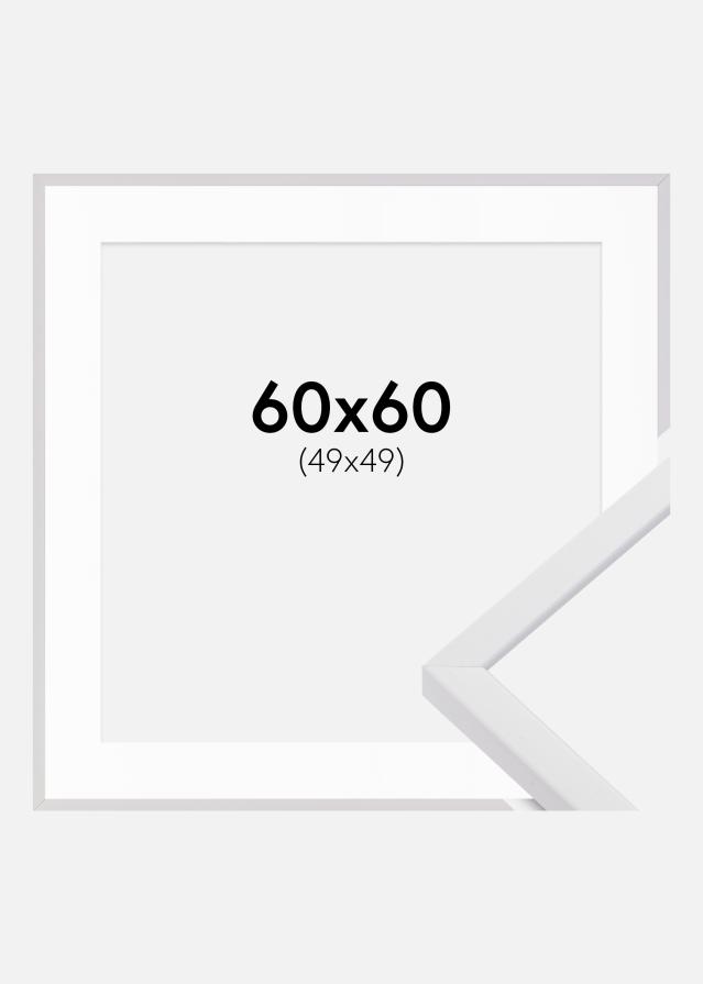 Rám E-Line Biela 60x60 cm - Pasparta Biela 50x50 cm