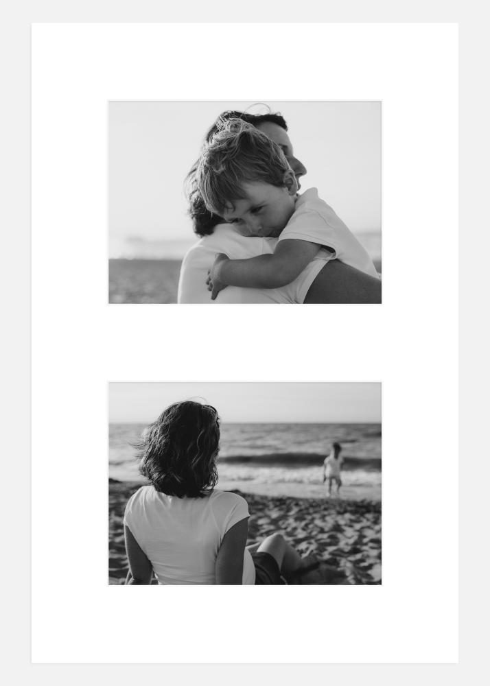 Pasparta Biela 61x91,5 cm - Koláž 2 Obrazy (29x39 cm)