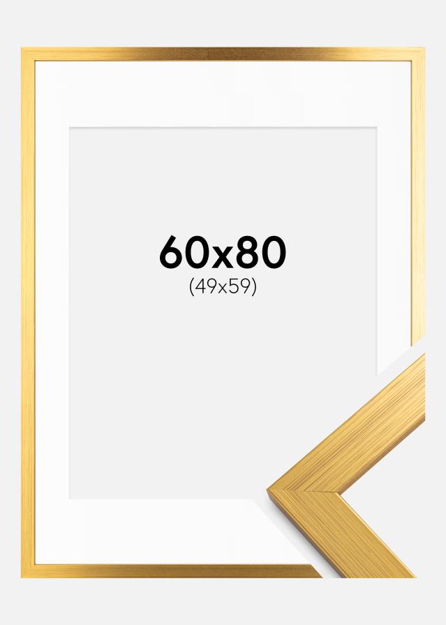 Rám Gold Wood 60x80 cm - Pasparta Biela 50x60 cm