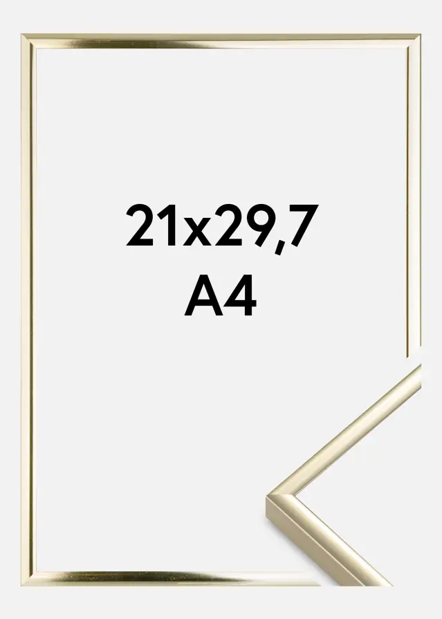 Rám Hliník Akrylové sklo Zlatý lesklý 21x29,7 cm (A4)