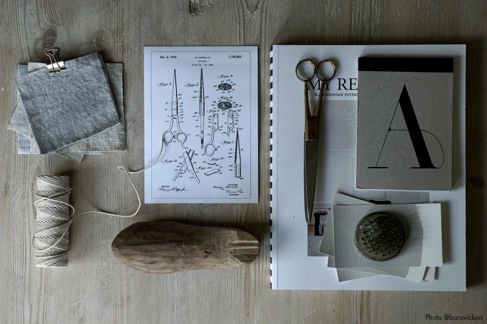 Motív patentov - Nožnice - Biela Plagát