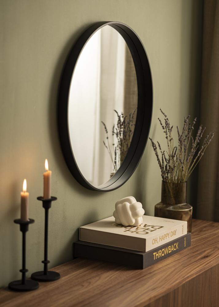 Zrkadlo Reflection Cierna 60 cm Ø