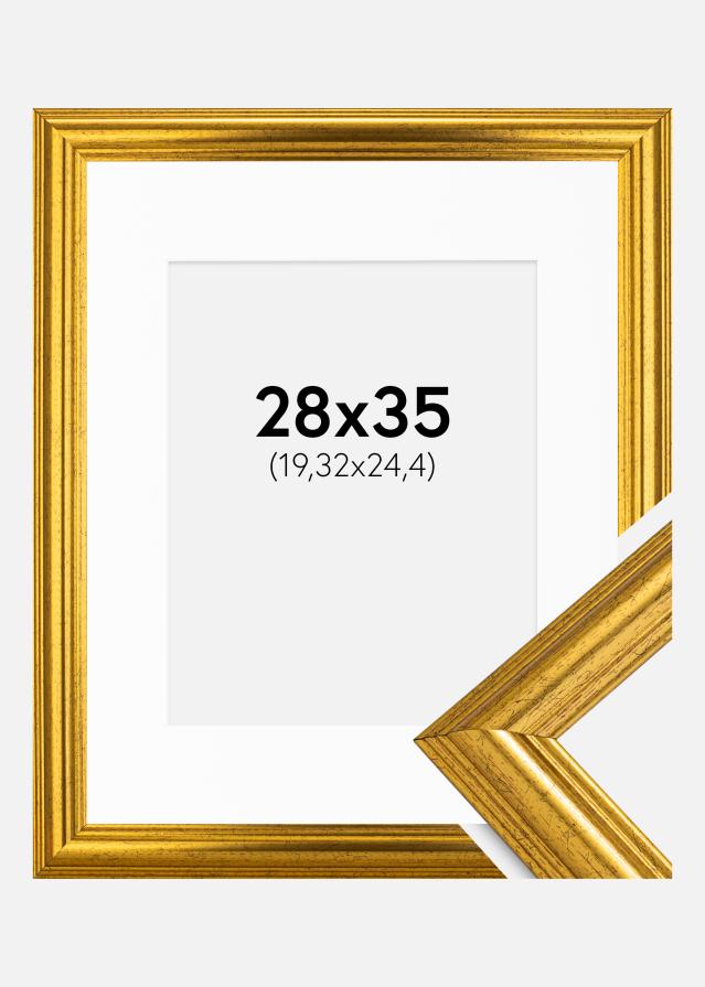 Rám Västkusten Zlatá 28x35 cm - Pasparta Biela 8x10 inches