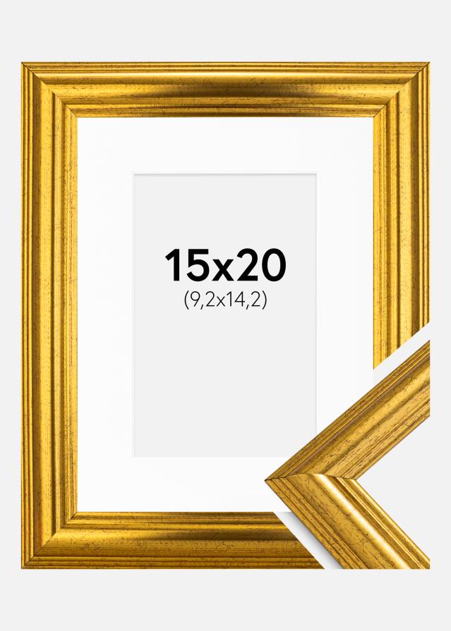 Rám Västkusten Zlatá 15x20 cm - Pasparta Biela 4x6 inches