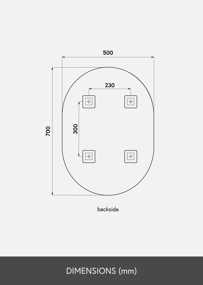 KAILA Zrkadlo Oválny Rose Gold 50x70 cm