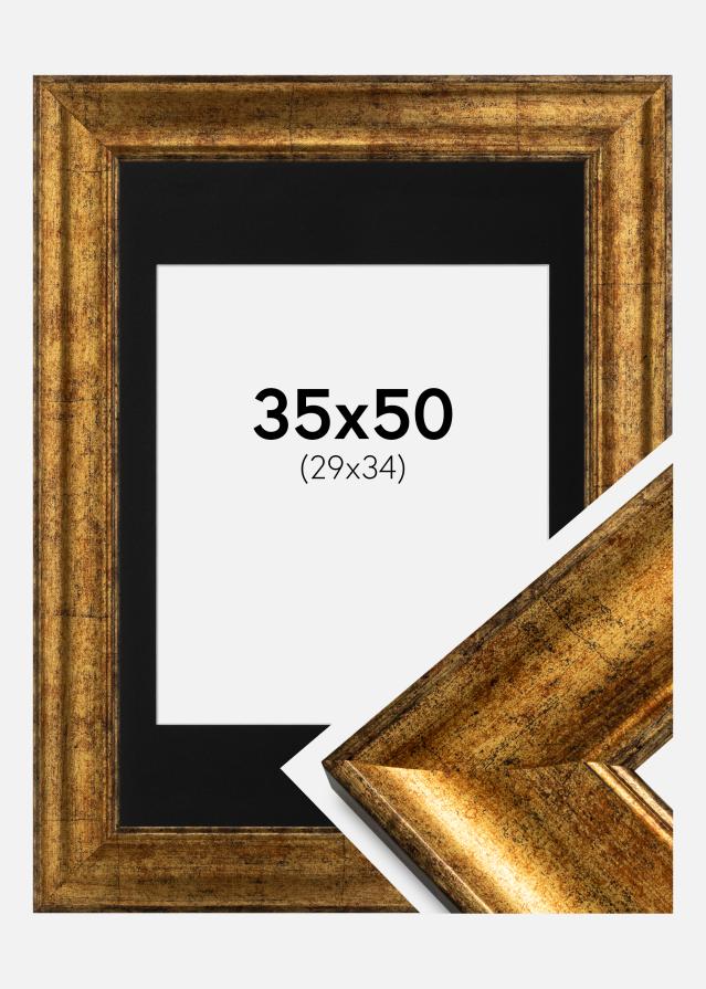 Rám Saltsjöbaden Zlatá 35x50 cm - Pasparta Cierna 30x35 cm