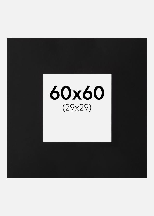 Pasparta XXL Cierna Biely stred 60x60 cm (29x29)