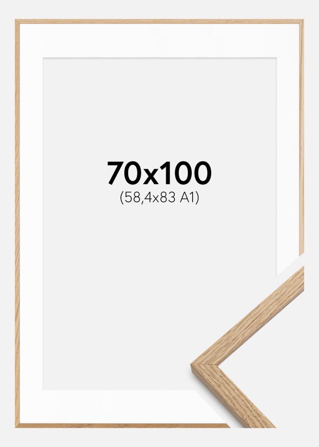 Rám Oslo Dub 70x100 cm - Pasparta Biela 59,4x84 cm (A1)