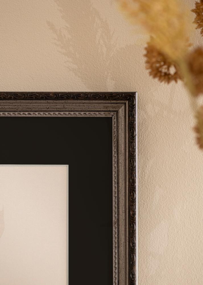 Rám Abisko Strieborná 24x30 cm - Pasparta Cierna 18x24 cm