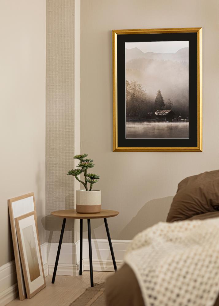 Rám Västkusten Zlatá 50x60 cm - Pasparta Cierna 15x20 inches