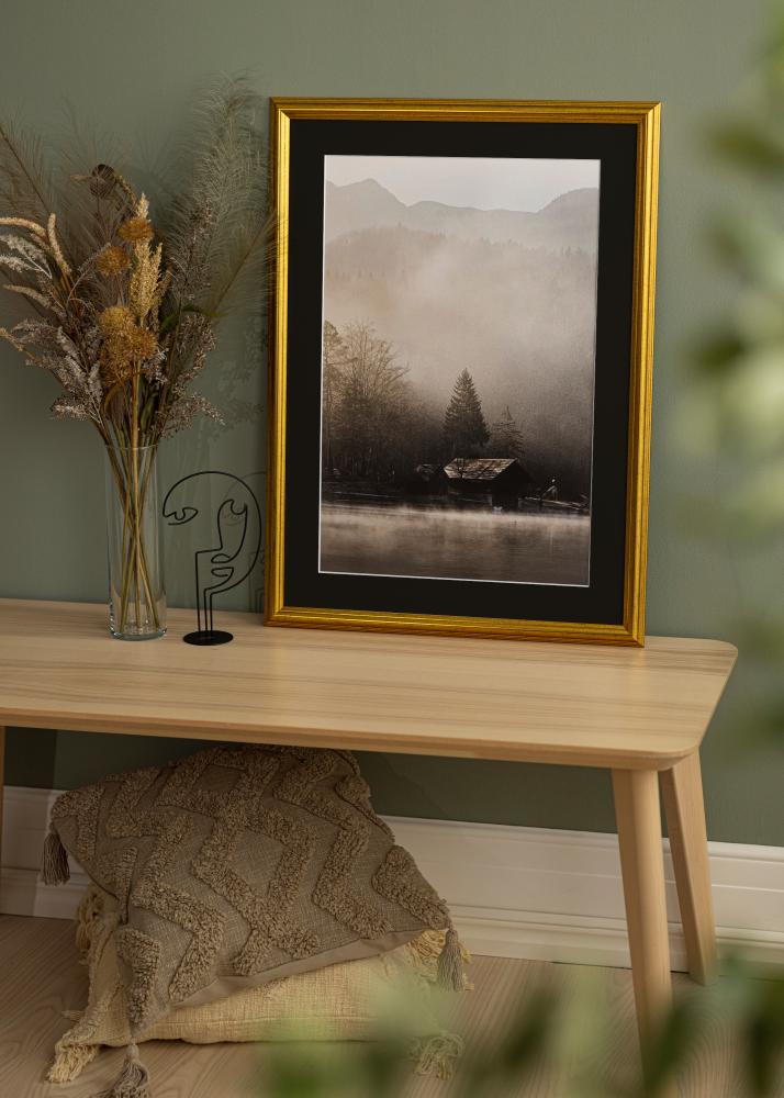 Rám Västkusten Zlatá 50x60 cm - Pasparta Cierna 15x20 inches