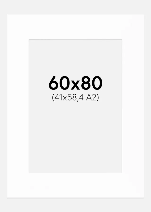 Pasparta XL Biela Biely stred 60x80 cm (41x58,4 - A2)