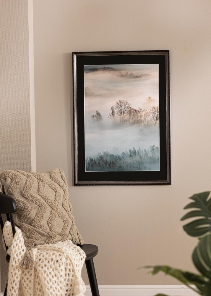 Rám Abisko Strieborná 24x30 cm - Pasparta Cierna 18x24 cm