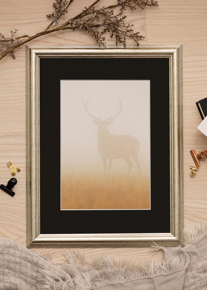 Rám Västkusten Strieborná 70x100 cm - Pasparta Cierna 62x93 cm