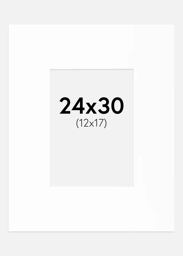 Pasparta XL Biela Biely stred 24x30 cm (12x17)