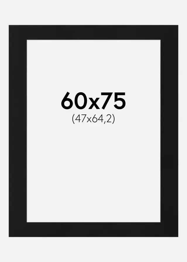 Pasparta Čierny Štandard (Biele Jadro) 60x75 cm (47x64,2)
