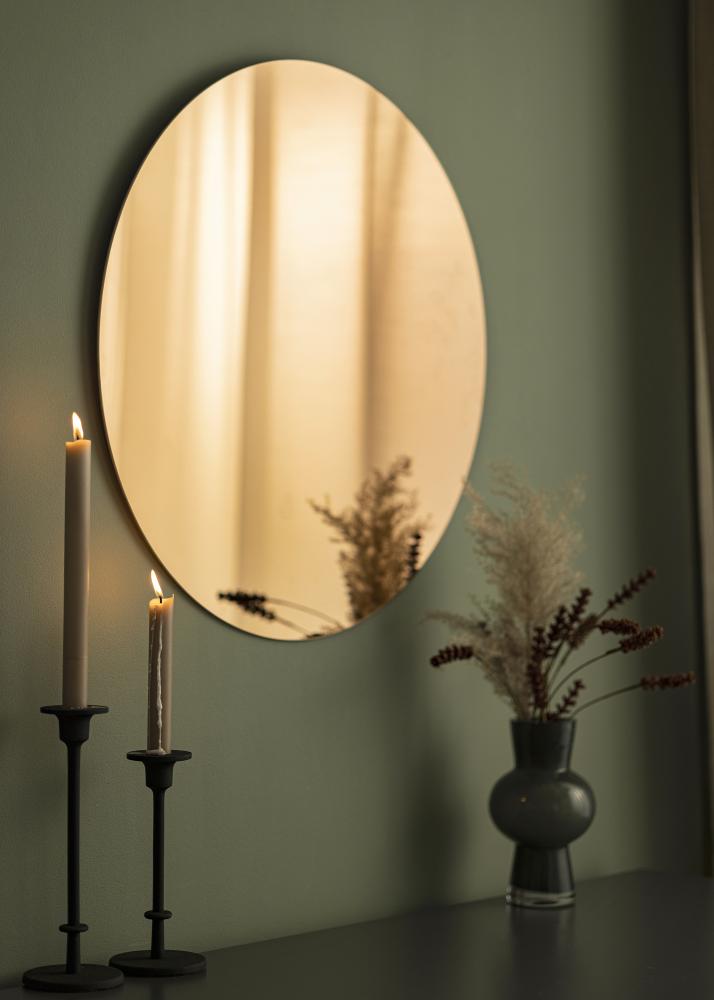 KAILA Okrúhly Zrkadlo Rose Gold 60 cm Ø