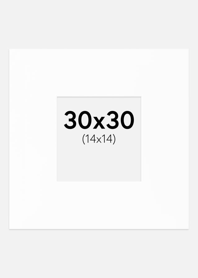 Pasparta XL Biela Biely stred 30x30 cm (14x14)