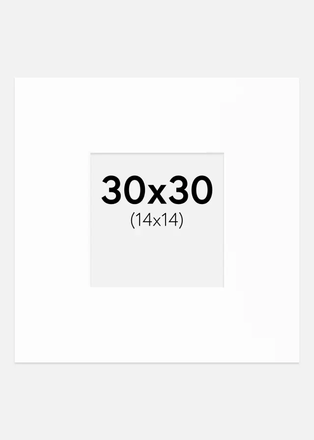 Pasparta XL Štandardný Biela Biely stred 30x30 cm (14x14)