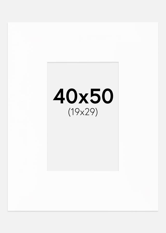 Pasparta XL Biela Biely stred 40x50 cm (19x29)