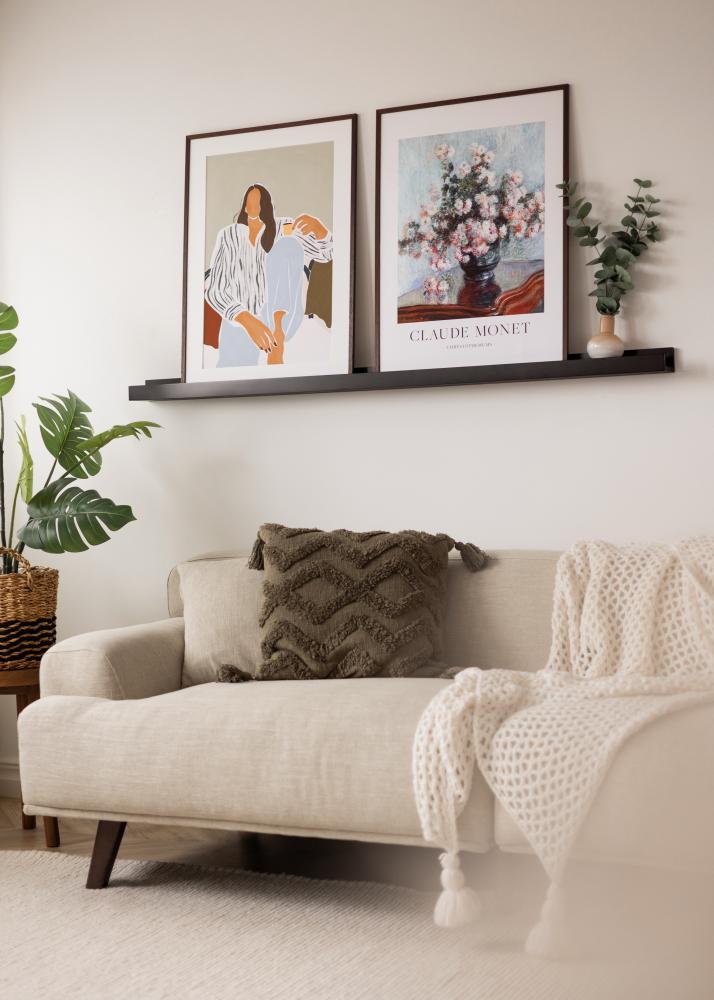 KAILA Polica na obrazy Čierna 150 cm