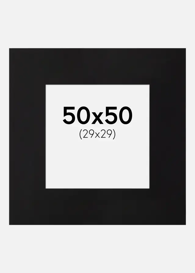 Pasparta XL Cierna Biely stred 50x50 cm (29x29)