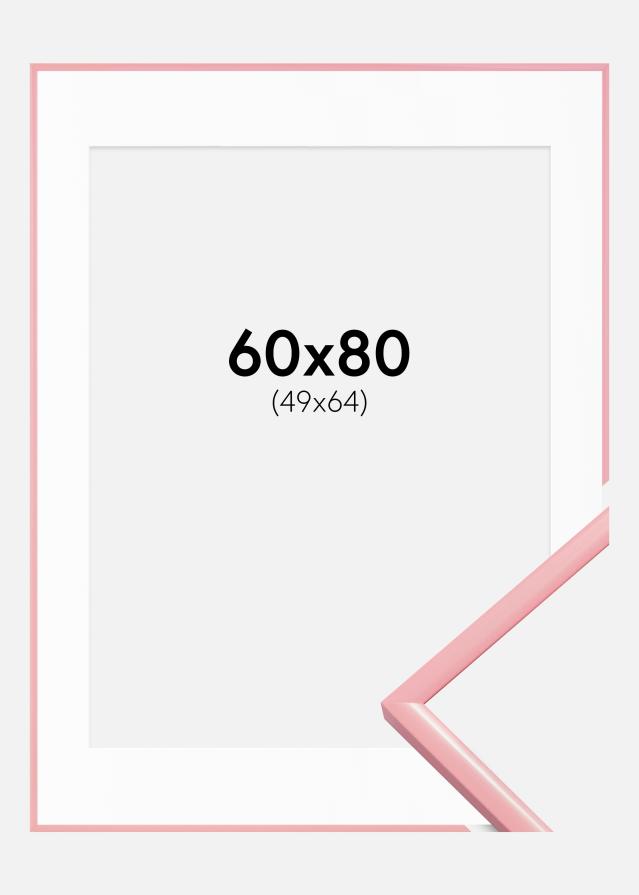 Rám New Lifestyle Ružová 60x80 cm - Pasparta Biela 50x65 cm